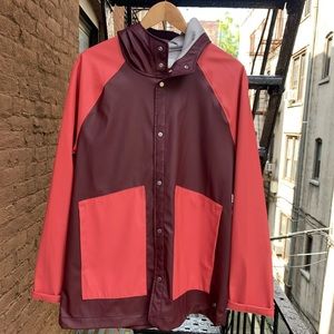 Pink/Maroon Herschel colorblock raincoat